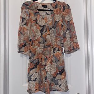 Printed romper with pockets